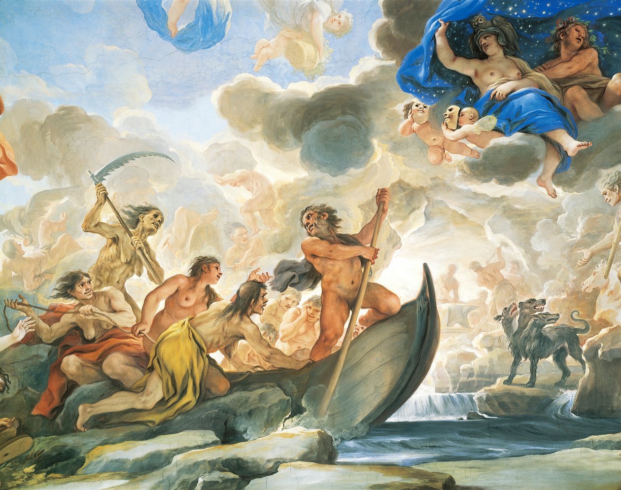 Figura Charona, fragment fresku Luca Giordano (1634-1705) autorstwa Luca Giordano