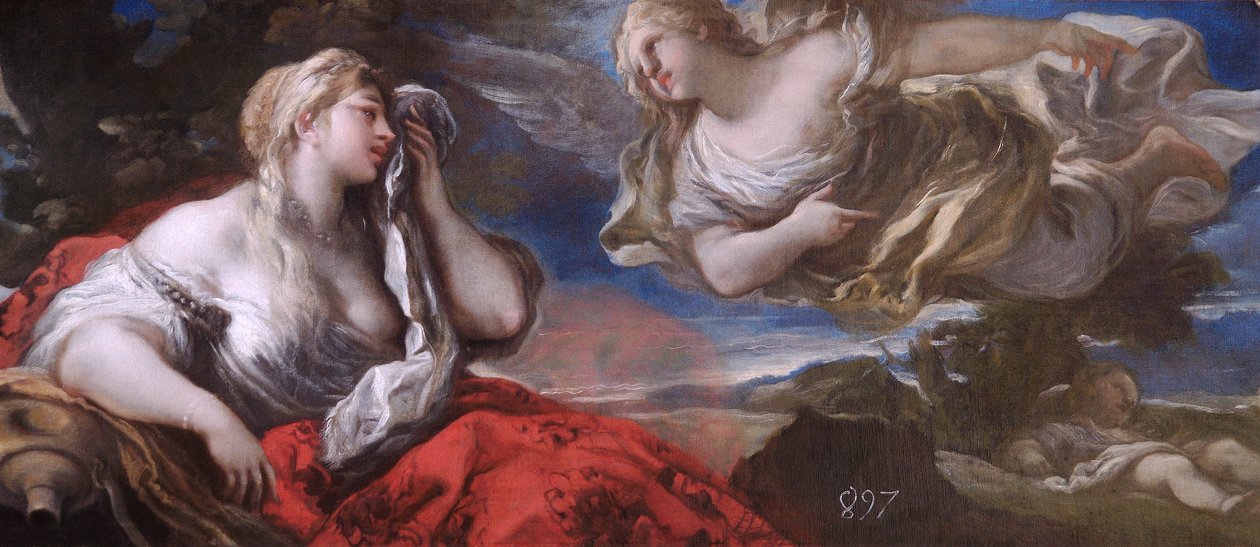 Hagar i Izmael na pustyni ok. 1696 r. (olej na płótnie) autorstwa Luca Giordano
