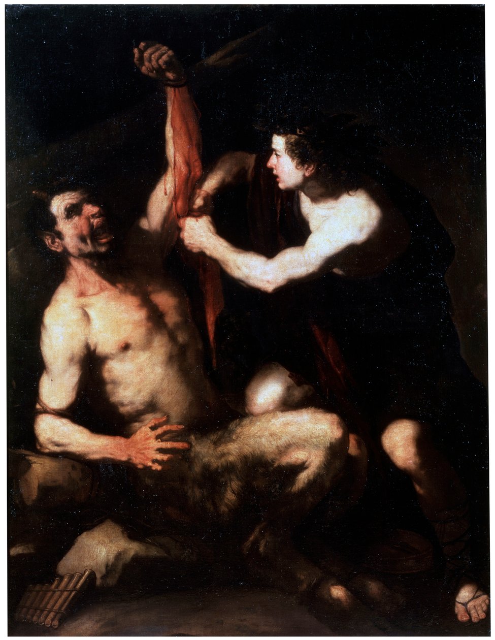 Marsjasz i Apollo, początek lat pięćdziesiątych XVII wieku autorstwa Luca Giordano