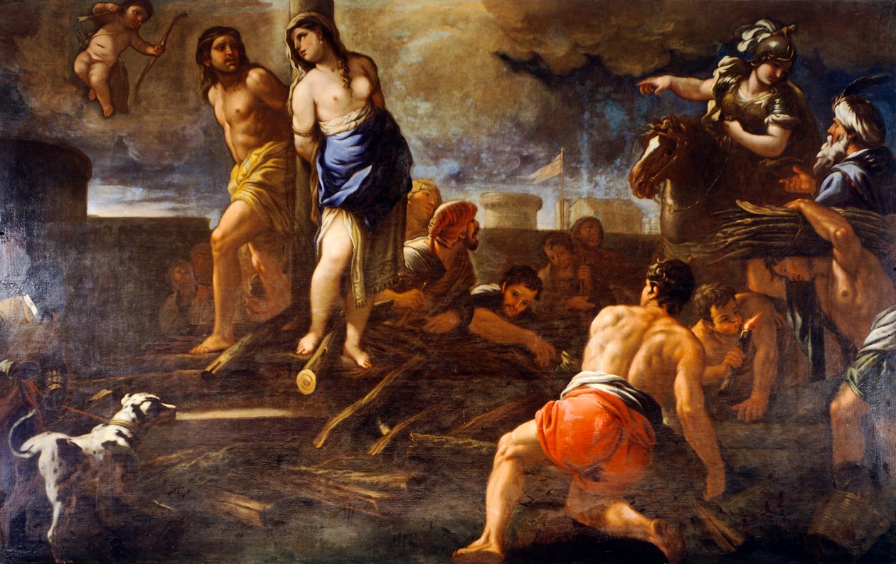 Olindo i Sophronia – Luca Giordano (1632-1705), olej na płótnie autorstwa Luca Giordano
