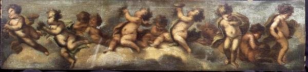 Putti disporting (papier na płótnie) (szczegóły patrz 67088-90) autorstwa Luca Giordano