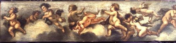 Putti disporting (papier na płótnie) (patrz także 67092-94) autorstwa Luca Giordano