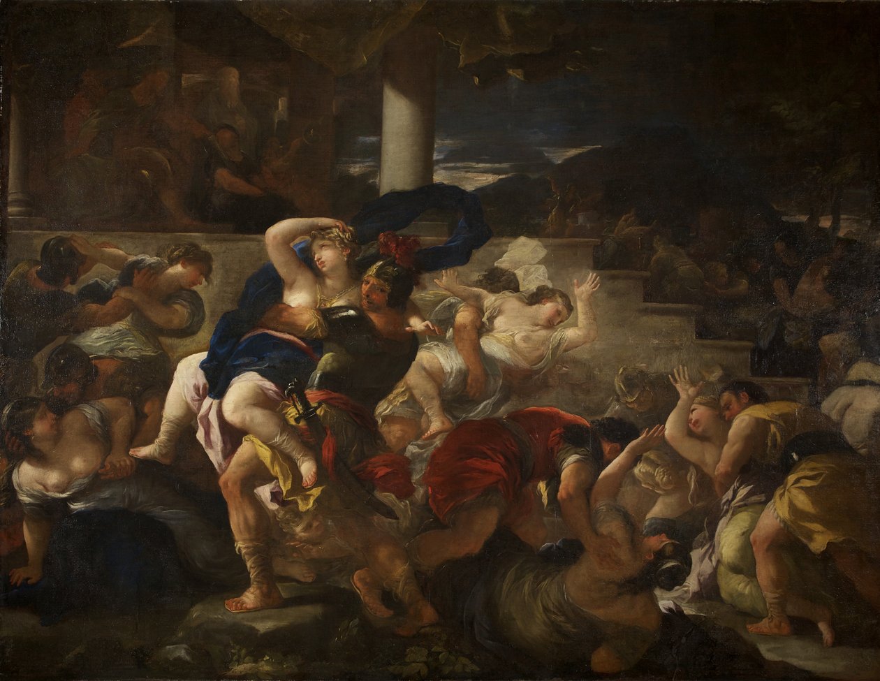 Gwałt Sabinek, ok. 1675 (olej na płótnie) autorstwa Luca Giordano