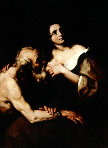 Roman Charity (olej na płótnie) autorstwa Luca Giordano