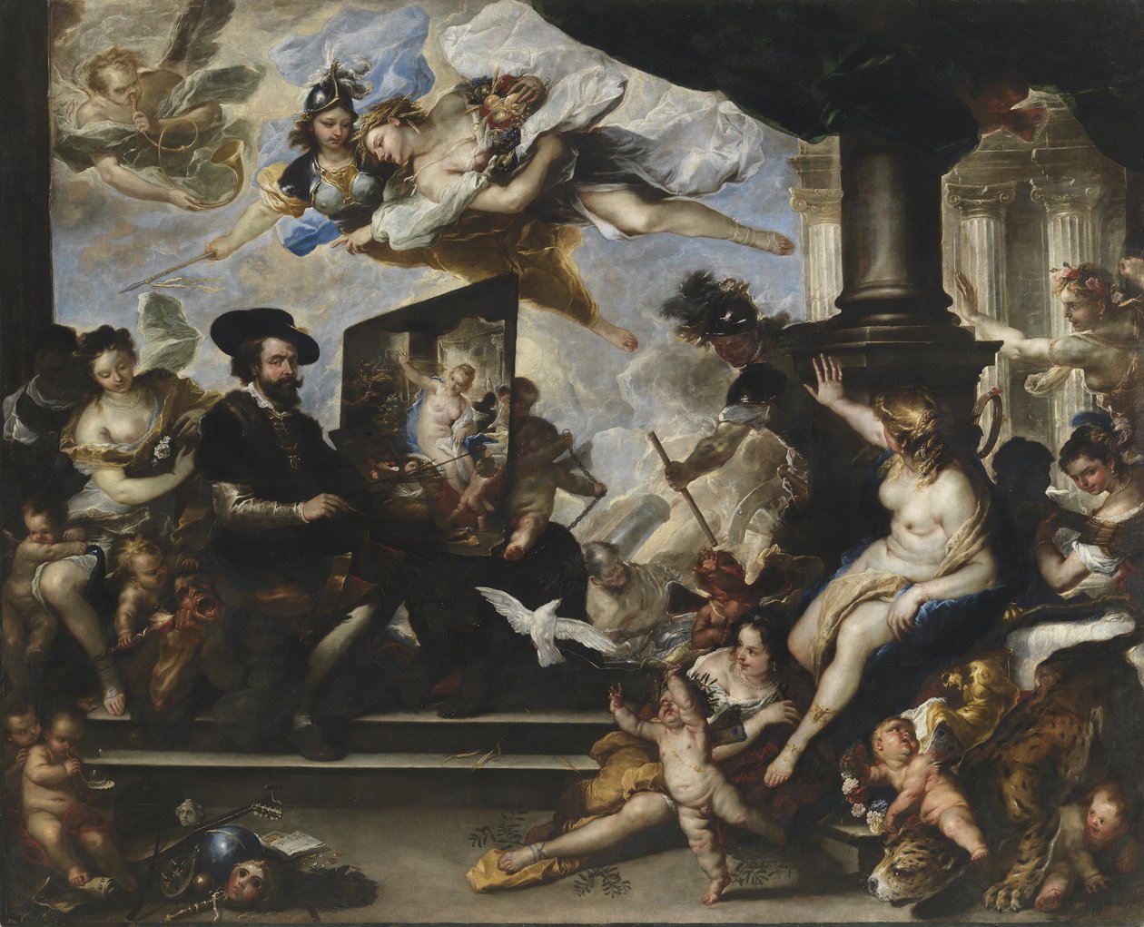 Rubens malujący Alegorię Pokoju autorstwa Luca Giordano
