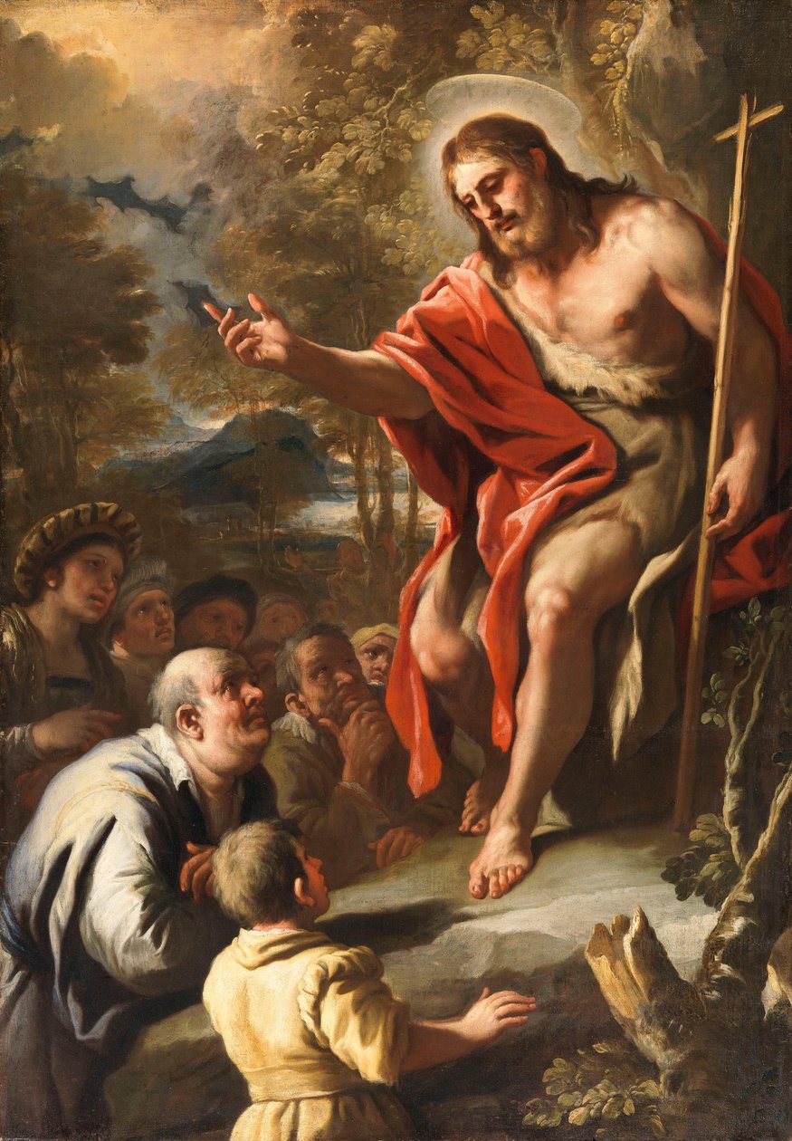 Der heilige Johannes predigt in der Wildnis autorstwa Luca Giordano