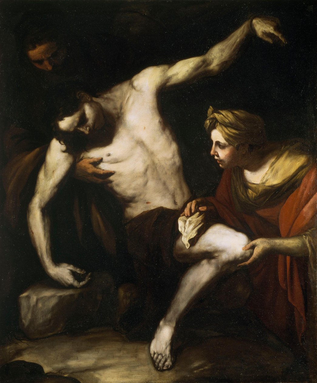 Święty Sebastian pielęgnowany przez świętą Irenę autorstwa Luca Giordano