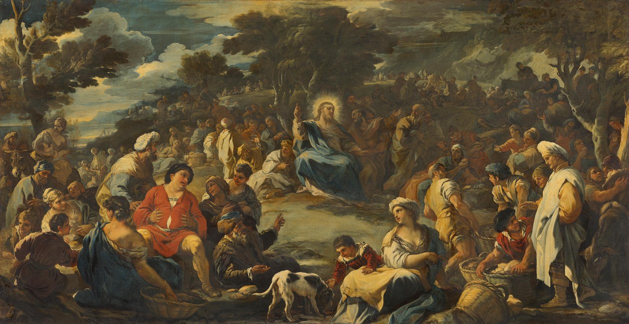 Nakarmienie dziesięciu tysięcy (cudowne rozmnożenie chleba) autorstwa Luca Giordano