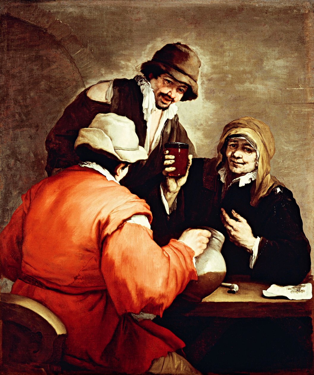 Scena tawerny, Luca Giordano (1634-1705), olej na płótnie autorstwa Luca Giordano