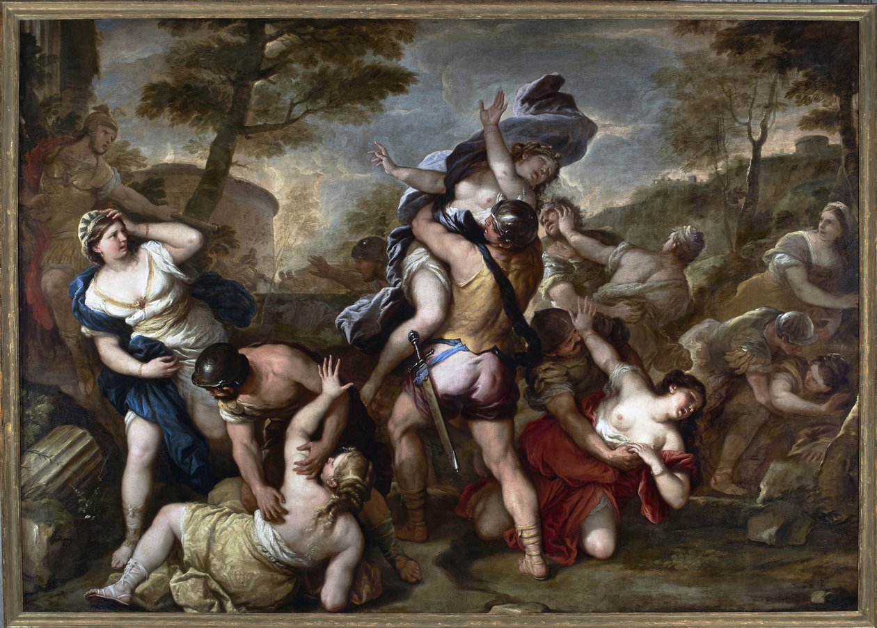 Porwanie Sabinek (olej na płótnie) autorstwa Luca Giordano
