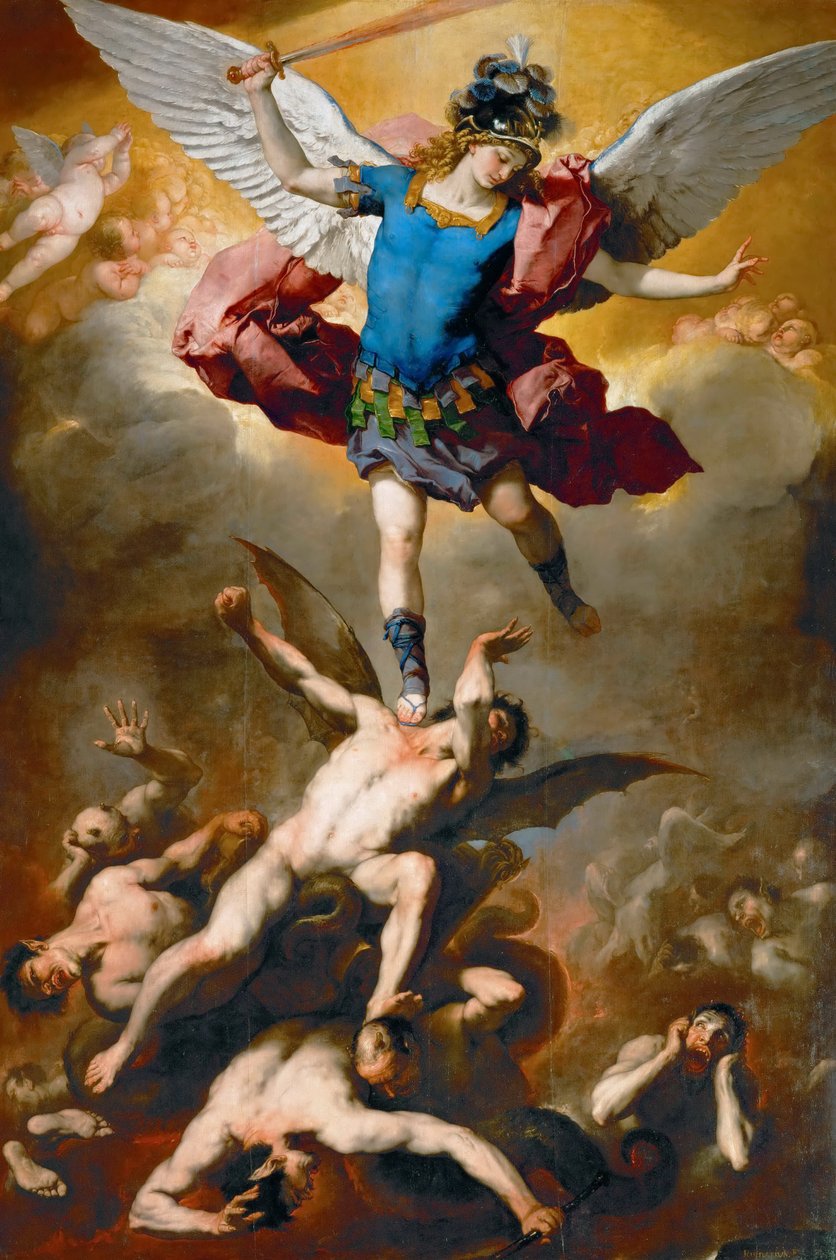 Upadek zbuntowanych aniołów autorstwa Luca Giordano
