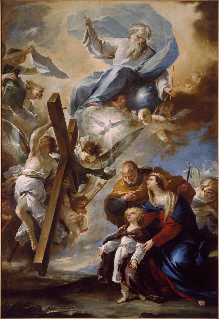 Święta Rodzina z Symbolami Męki Pańskiej, ok. 1930 r. 1660. autorstwa Luca Giordano