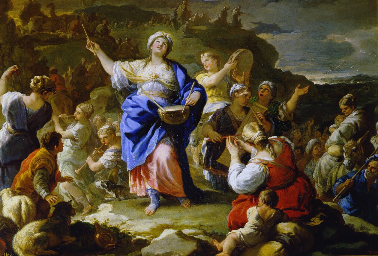Pieśń Miriam prorokini, 1687 autorstwa Luca Giordano