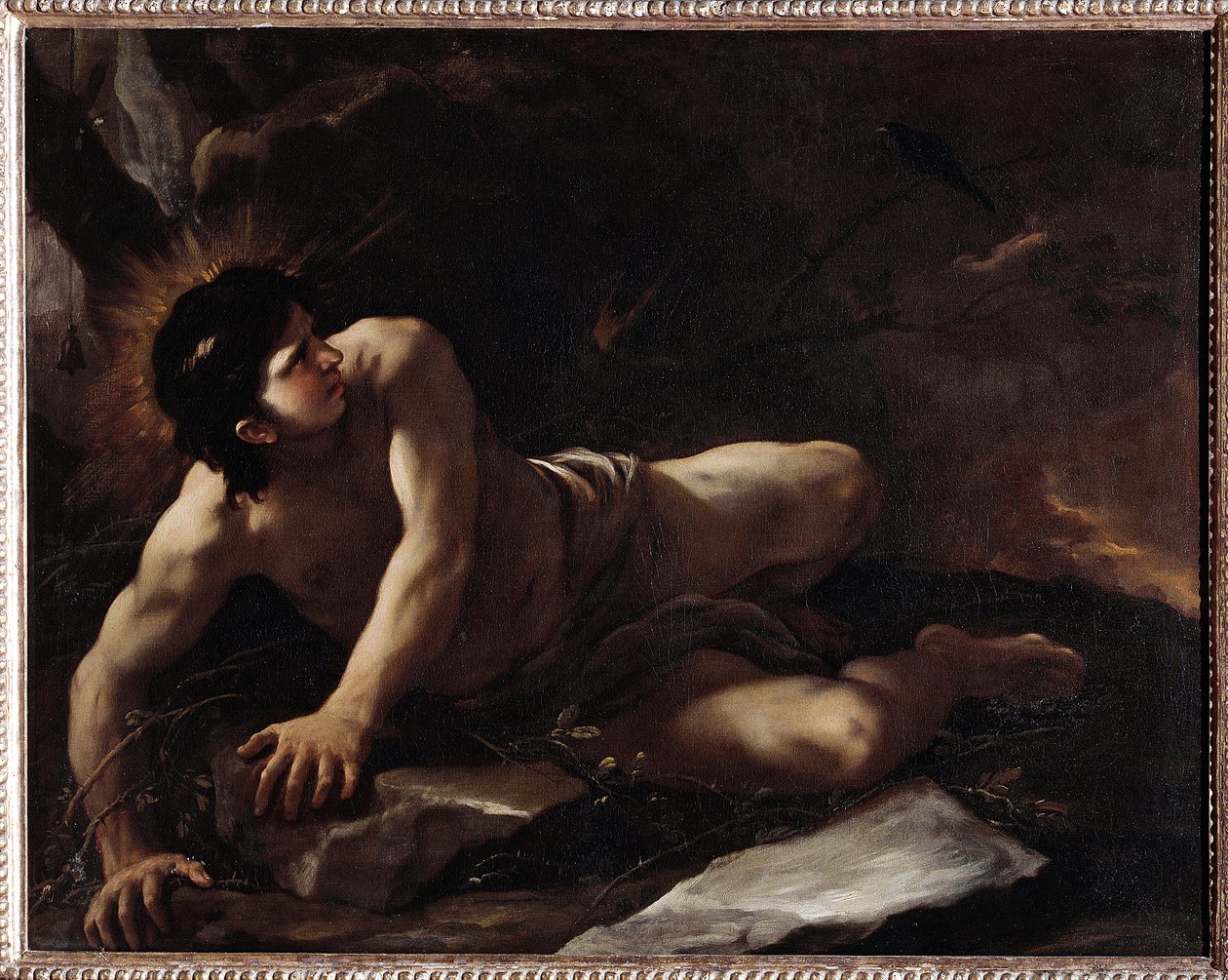 Kuszenie św. Benedykta, który rzuca się w cierń, aby uniknąć pokus) Obraz Luca Giordano (1634-1705) Museo dell