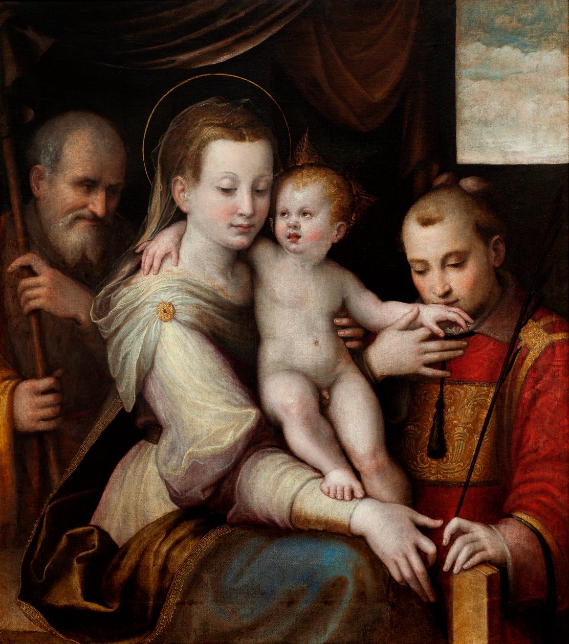 Święta Rodzina ze św. 1560. autorstwa Luca Longhi