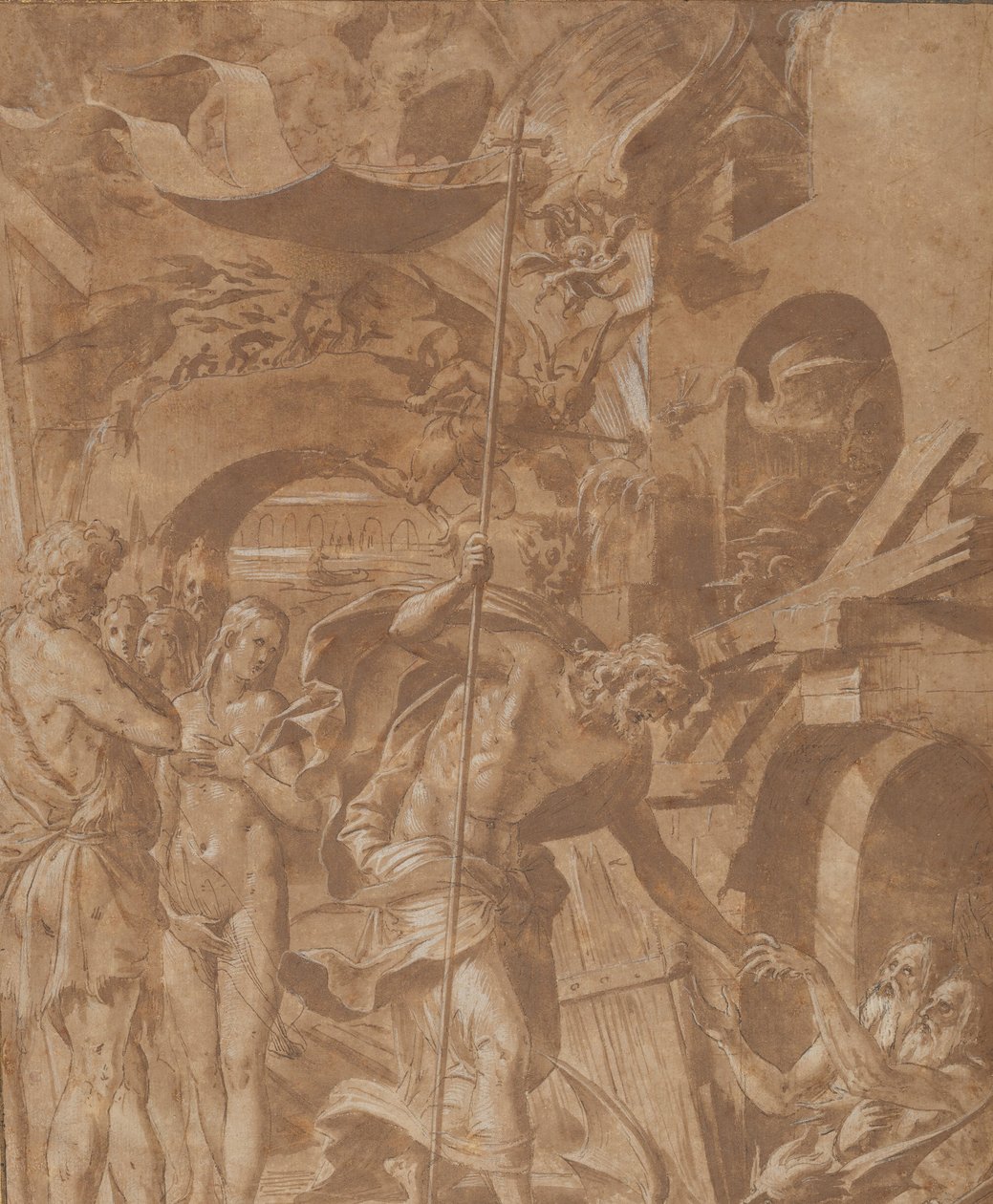 Chrystus w Otchłani, ca. 1547-48. autorstwa Luca Penni