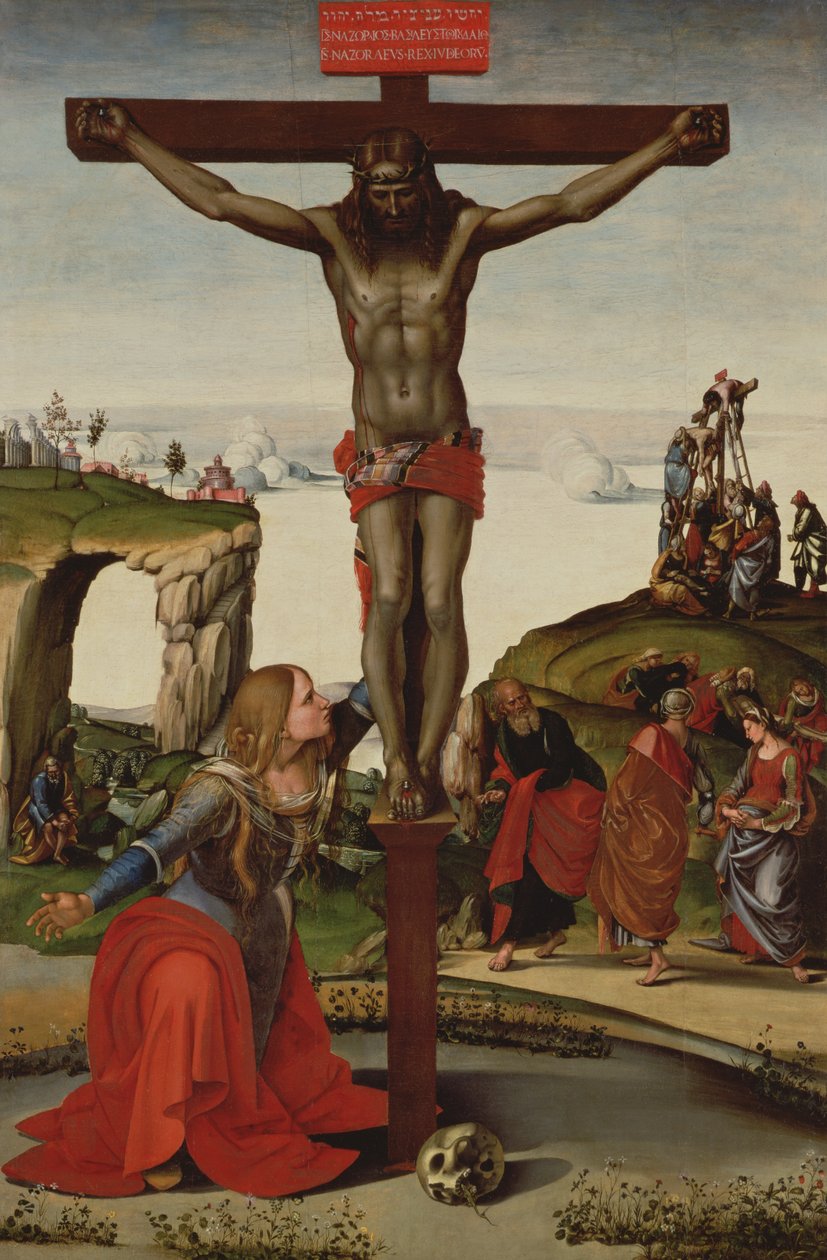 Chrystus na krzyżu z Marią Magdaleną autorstwa Luca Signorelli