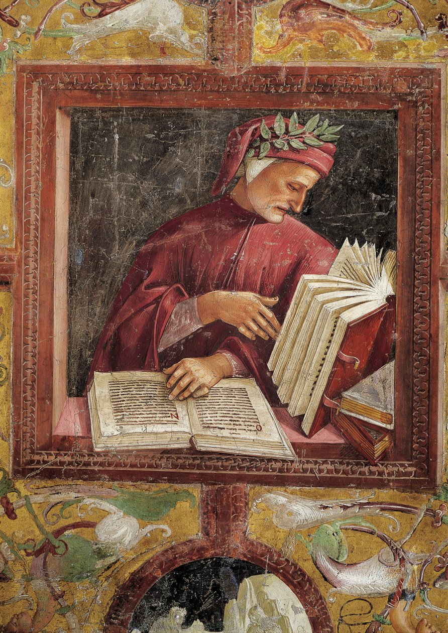 Włochy, region Umbria, Orvieto, kaplica katedralna San Brizio, Dante Alighieri – Luca Signorelli autorstwa Luca Signorelli