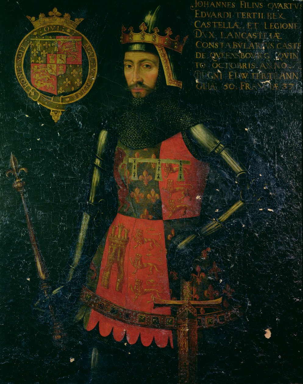 John of Gaunt, książę Lancaster (1340-99) (tempera na panelu) autorstwa Lucas Cornelisz