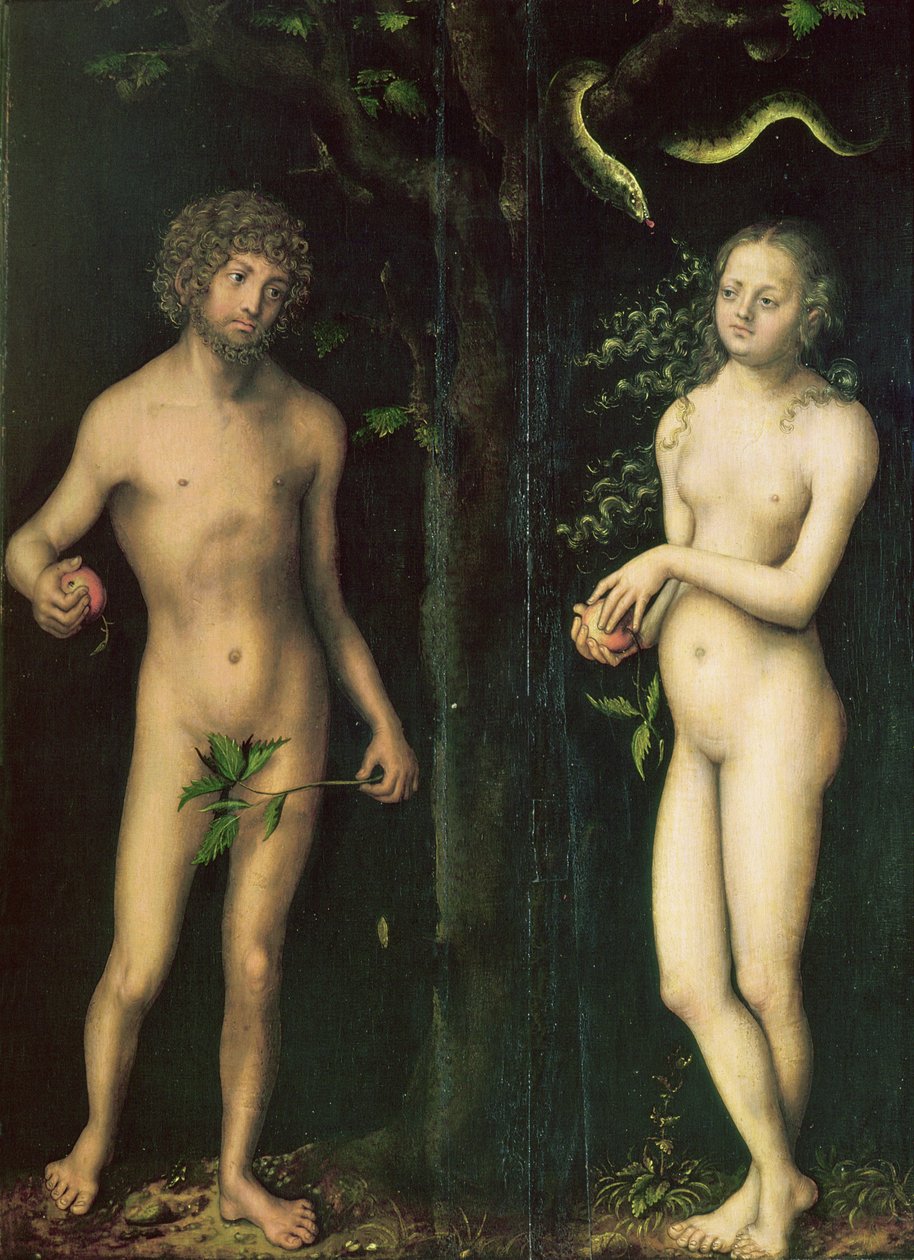 Adam i Ewa autorstwa Lucas Cranach the Elder