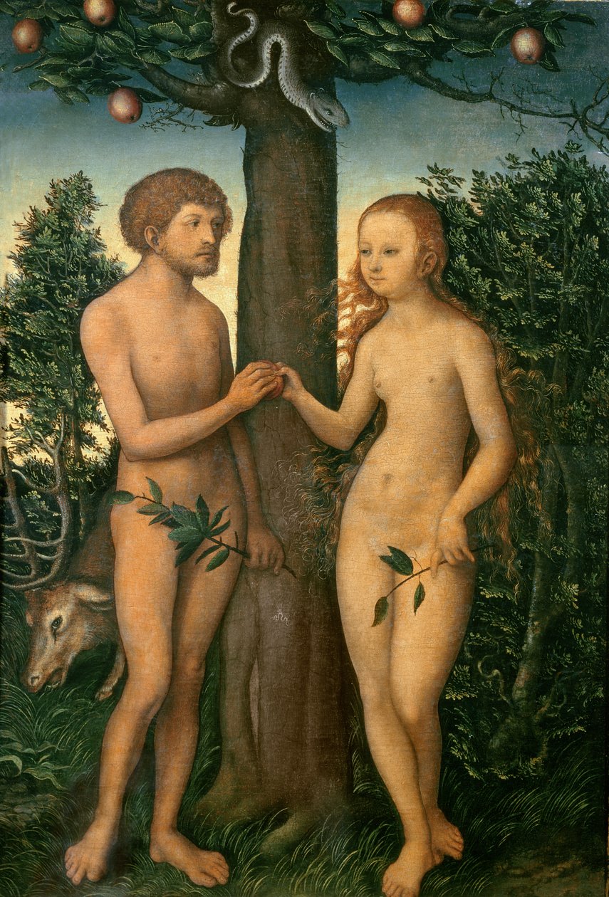 Adam i Ewa autorstwa Lucas Cranach the Elder