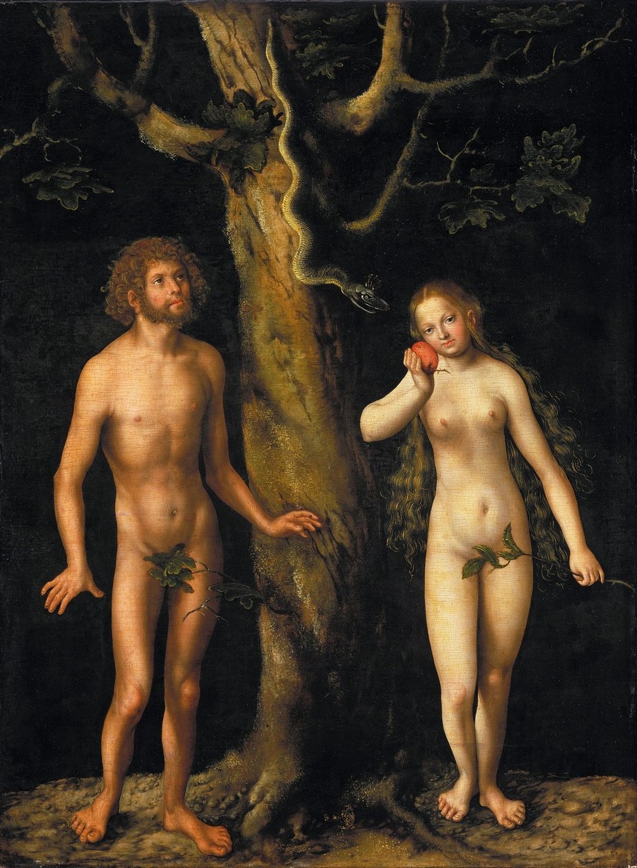 Adam i Ewa autorstwa Lucas Cranach the Elder