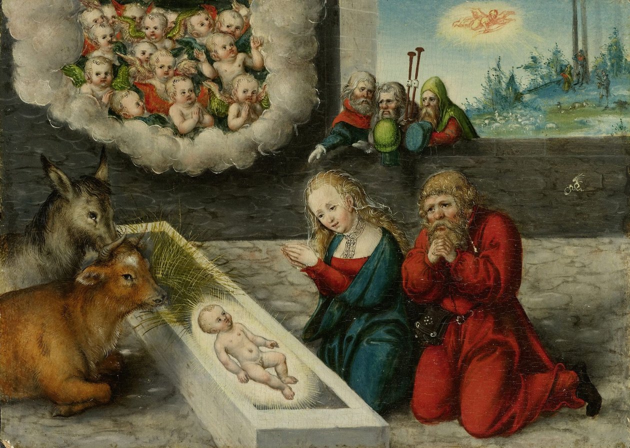 Adoracja Chrystusa autorstwa Lucas Cranach the Elder