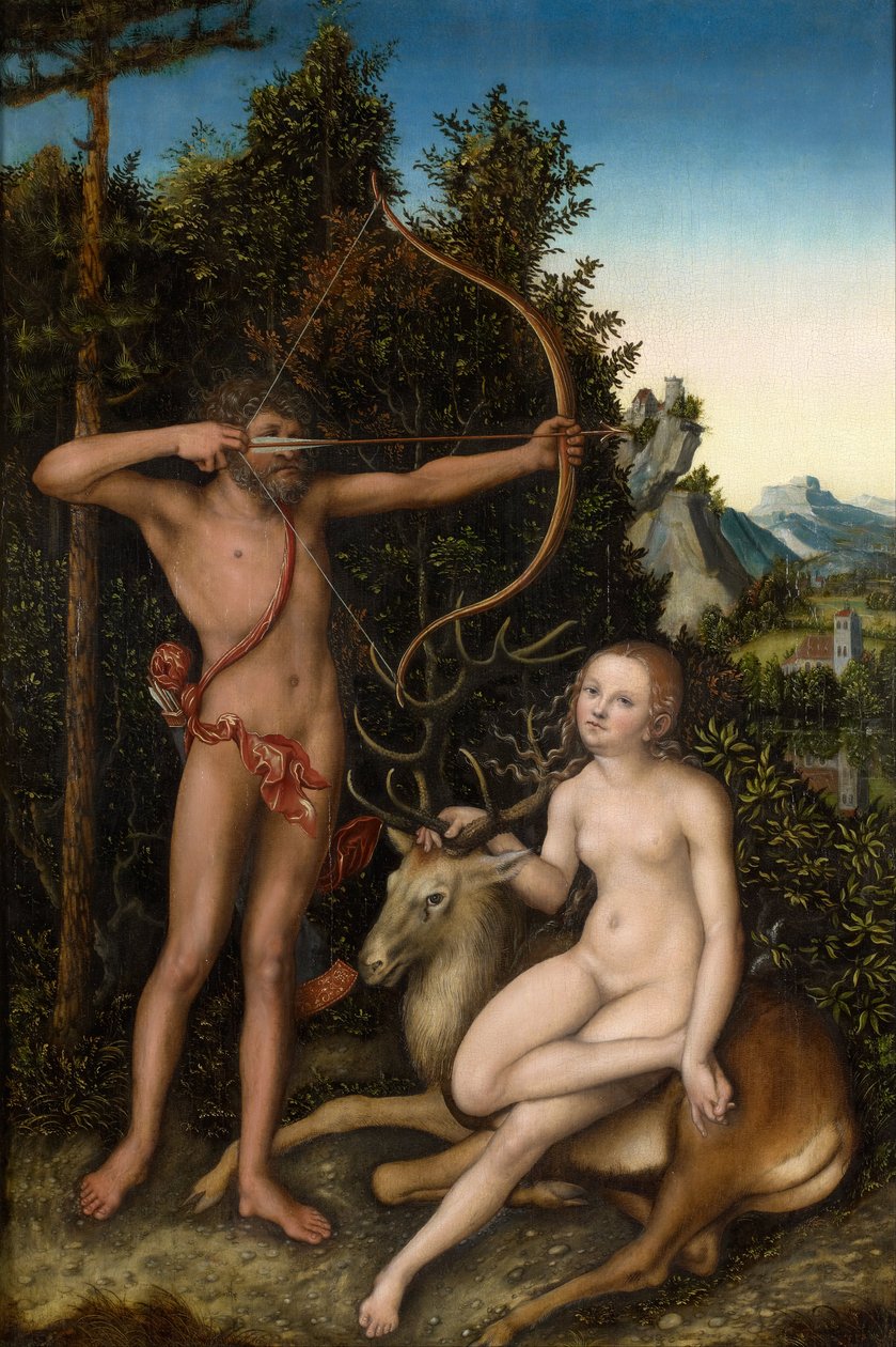 Apollo i Diana autorstwa Lucas Cranach the Elder