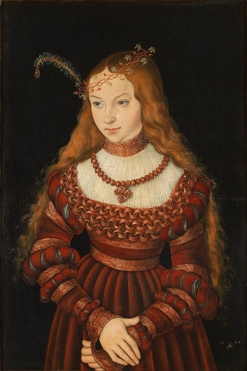 Portret księżniczki Sybilli z Cleve autorstwa Lucas Cranach the Elder