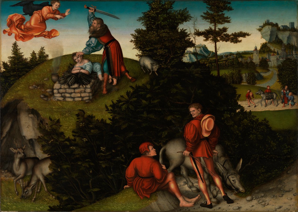Ofiara Abrahama autorstwa Lucas Cranach the Elder
