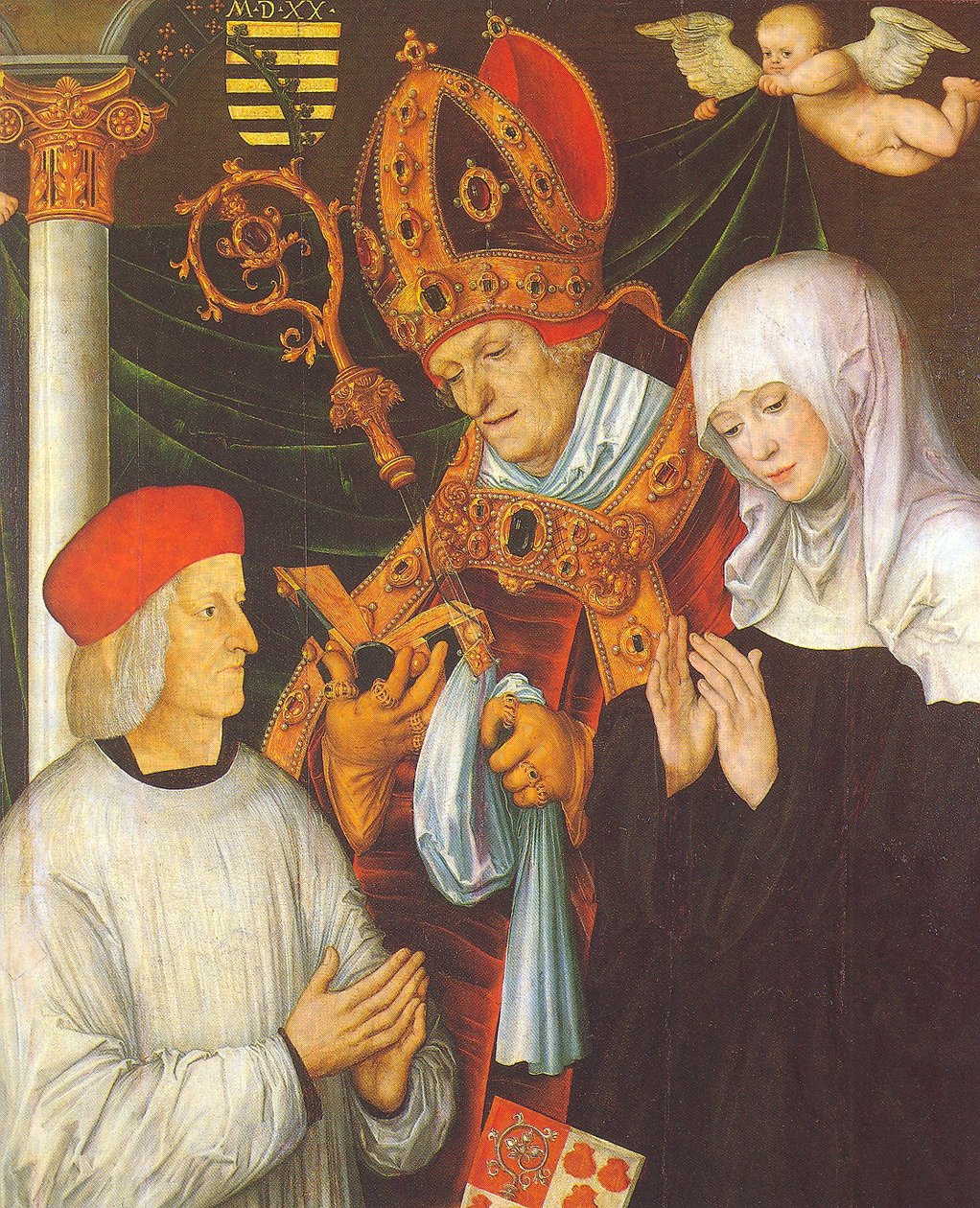 Gabriel von Eyb, biskup Eichstätt, z hll. Willibald i Walburga autorstwa Lucas Cranach the Elder