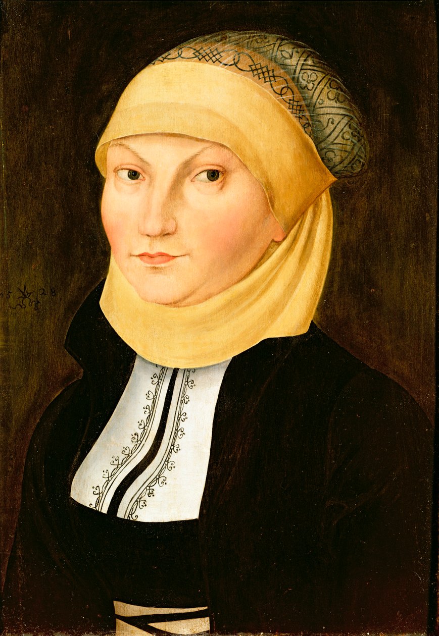 Katharina Luther (z domu von Bora), 1528 autorstwa Lucas Cranach the Elder