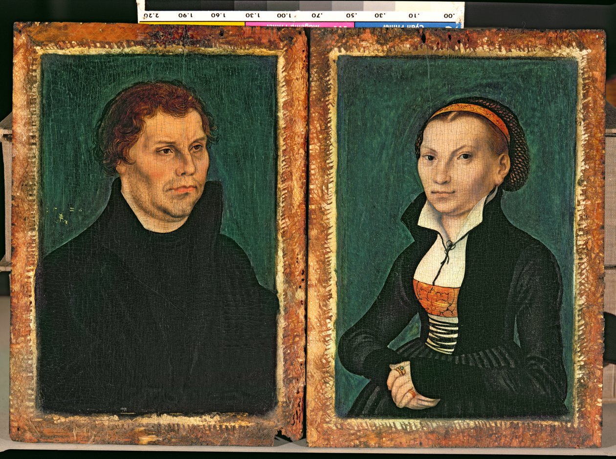 Marcin Luter, Katharina von Bora, ok.1526 autorstwa Lucas Cranach the Elder