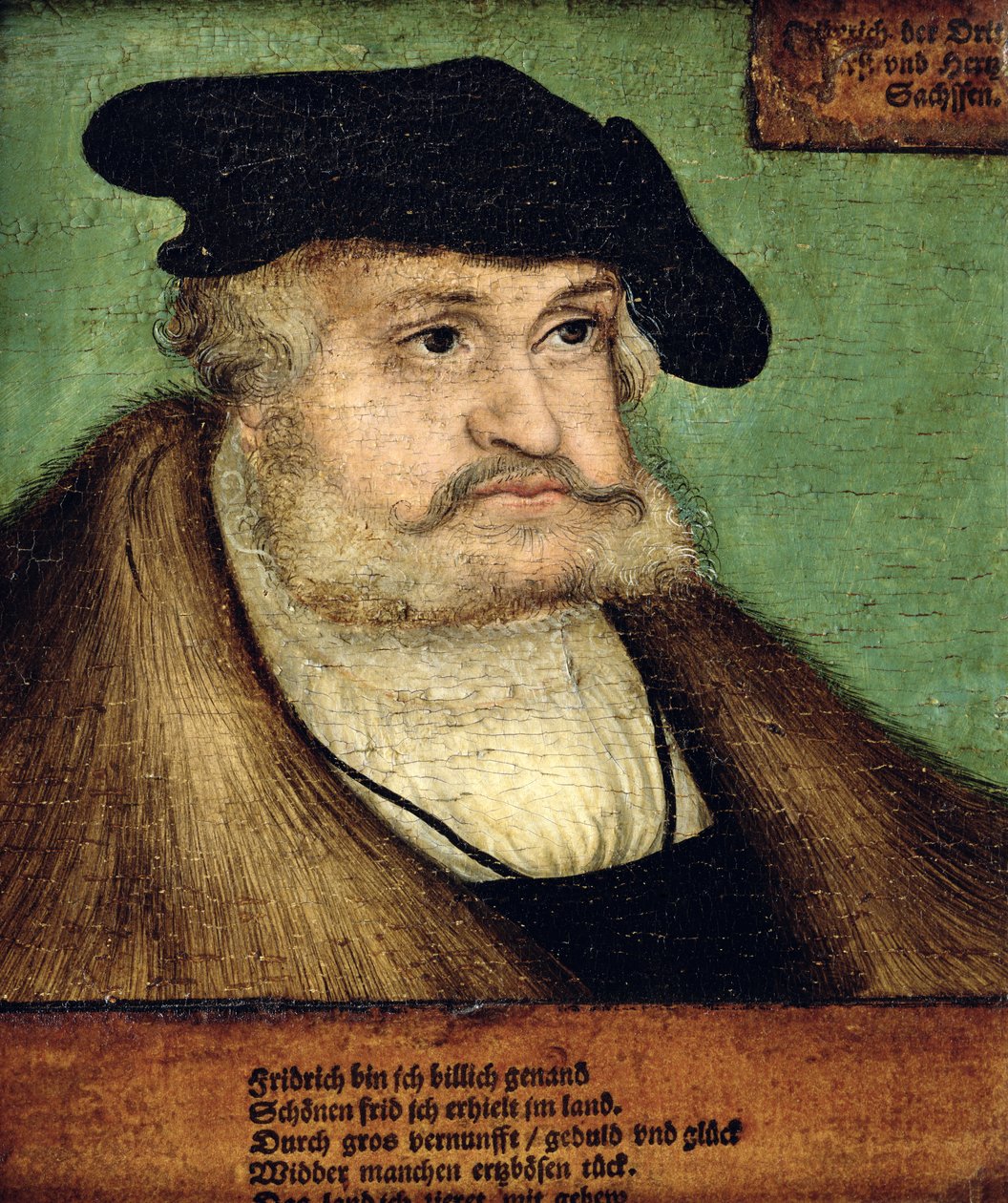 Portret Fryderyka III (1463-1525) elektora Saksonii, 1532 r. autorstwa Lucas Cranach the Elder
