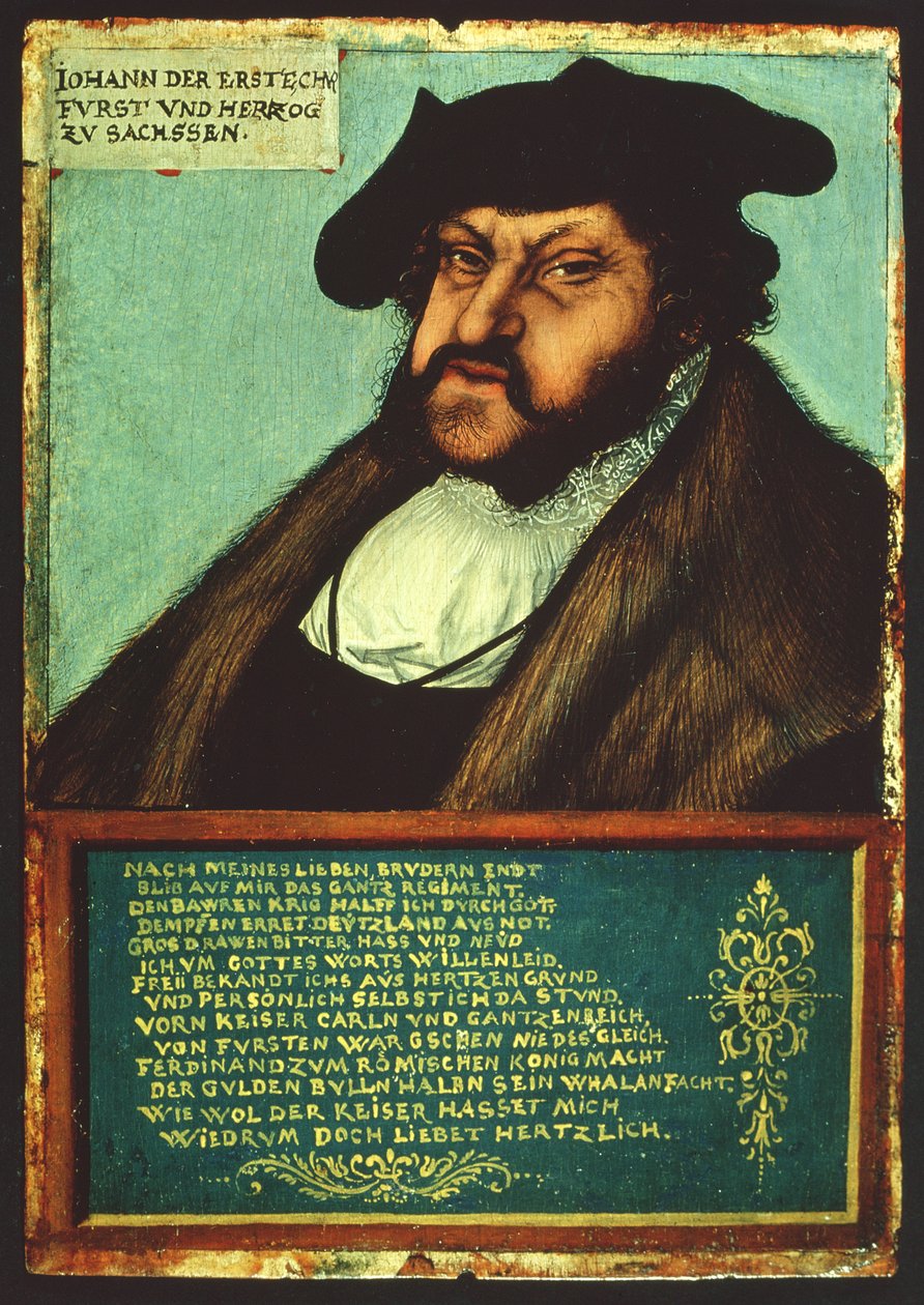 Portret Jana I (1468-1532) Niezłomnego, elektora saskiego, ok. 1533 autorstwa Lucas Cranach the Elder