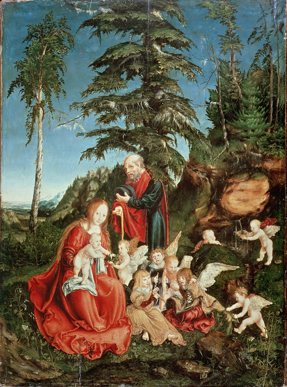 Египет рүү нисэхдээ амрах, 1504 поли autorstwa Lucas Cranach the Elder
