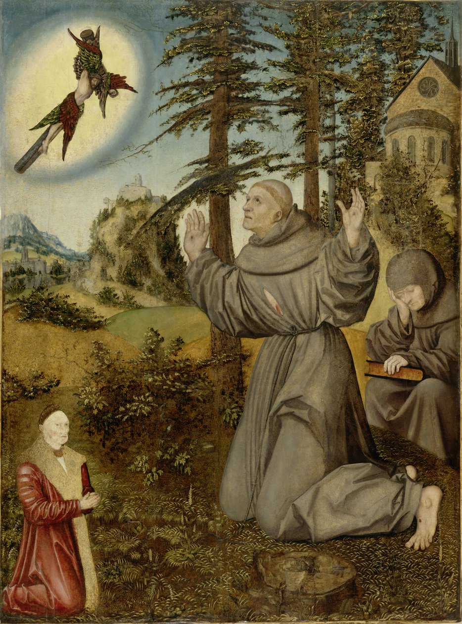 Stygmatyzacja Hl. Franciszek autorstwa Lucas Cranach the Elder