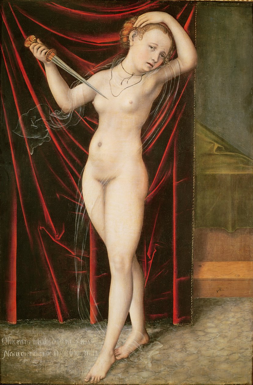 Śmierć Lukrecji, c.1524 autorstwa Lucas Cranach the Elder