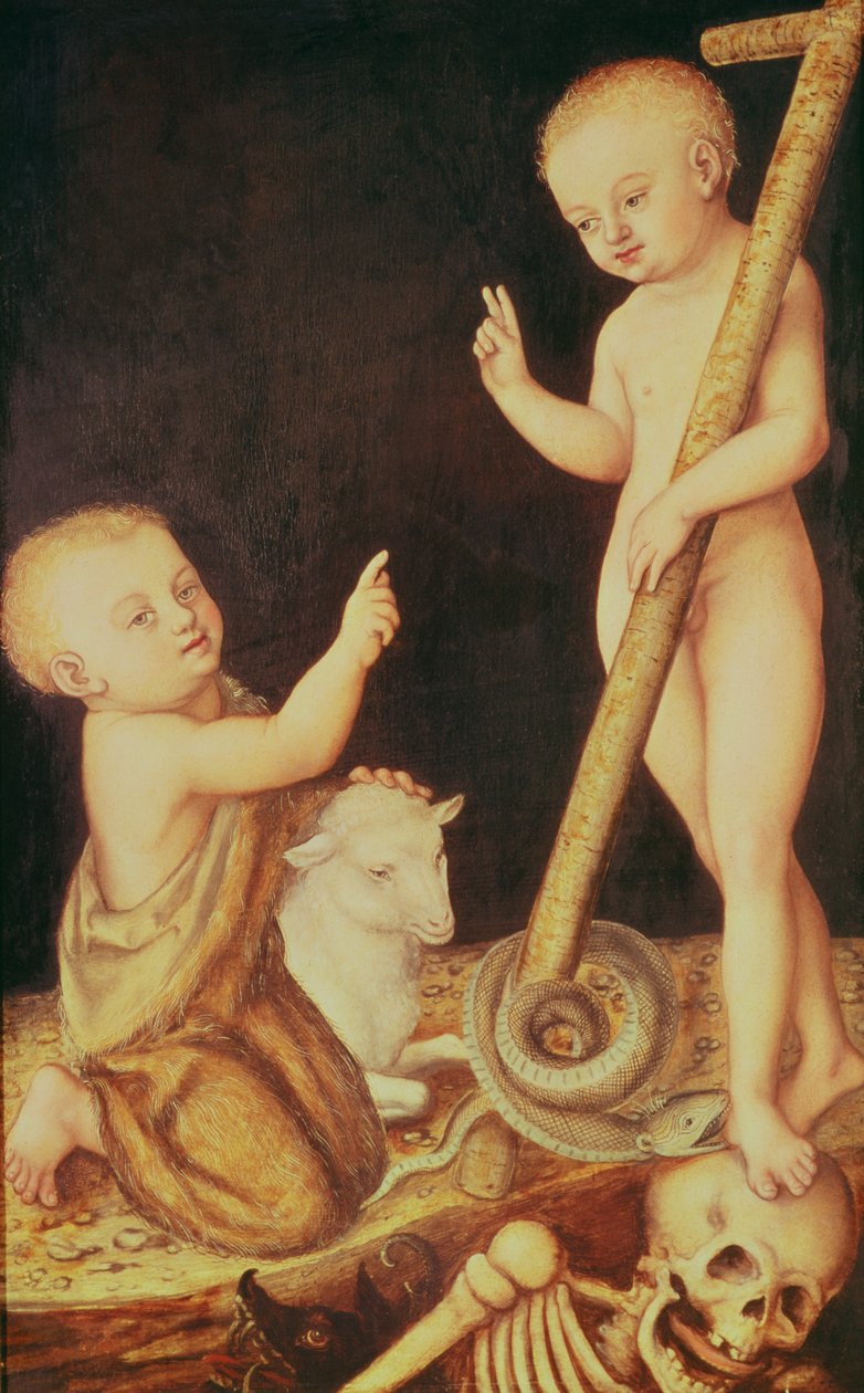 Dzieciątko Chrystus zwyciężające śmierć i Dzieciątko św. Jan Chrzciciel autorstwa Lucas Cranach the Elder