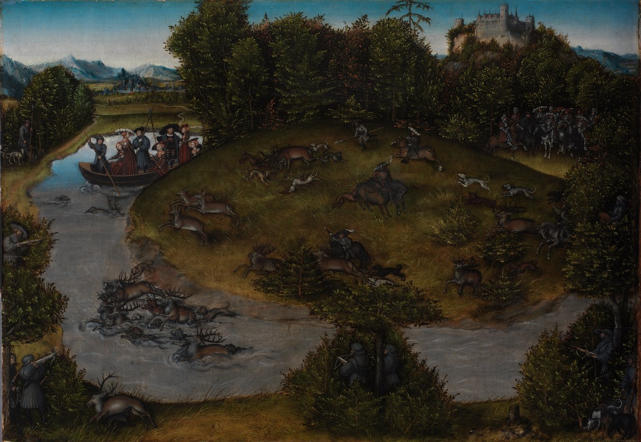 Polowanie na jelenie elektora Fryderyka Mądrego autorstwa Lucas Cranach the Elder