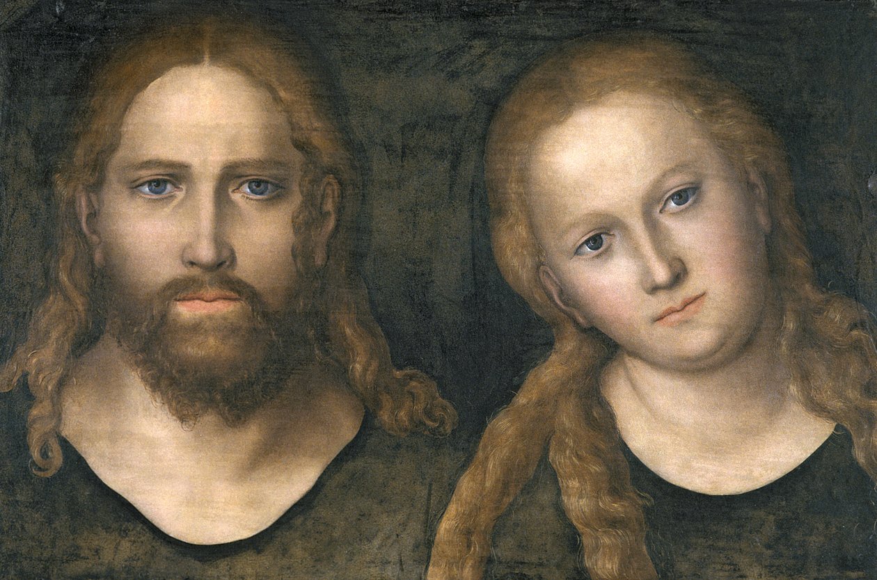 Chrystus i Maryja, 1516-20 autorstwa Lucas Cranach the Elder