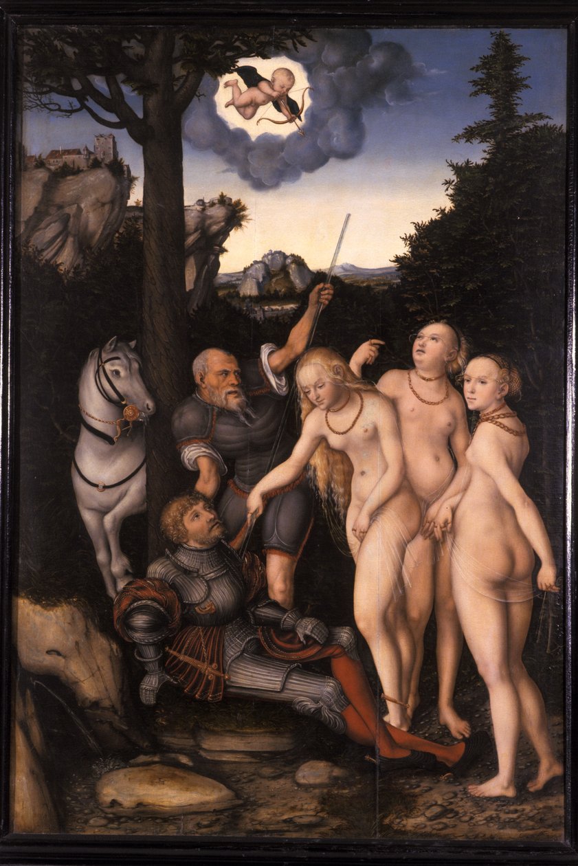 Wyrok Paryża, 1540-46 autorstwa Lucas Cranach the Elder