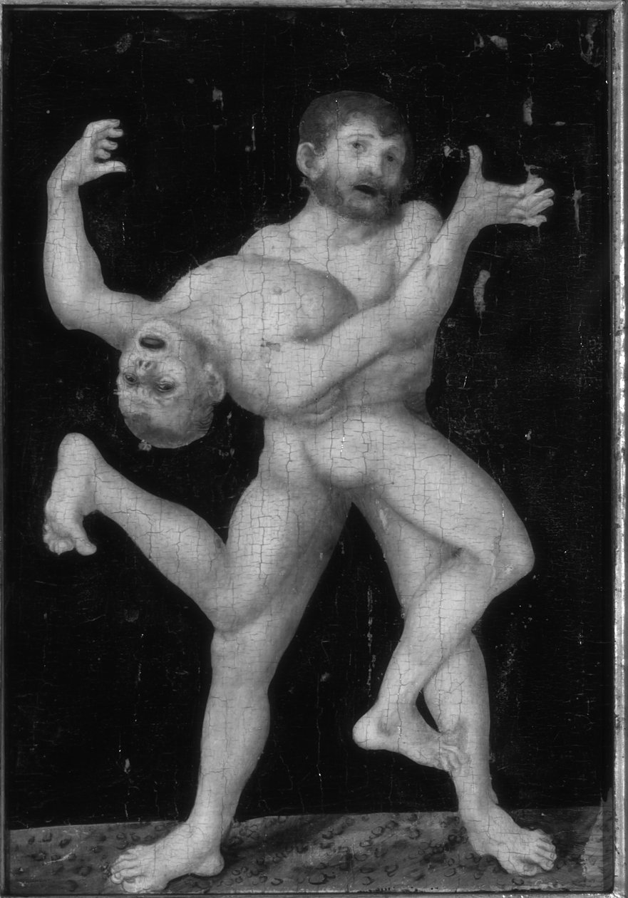 Herkules i Anteusz autorstwa Lucas Cranach the Elder