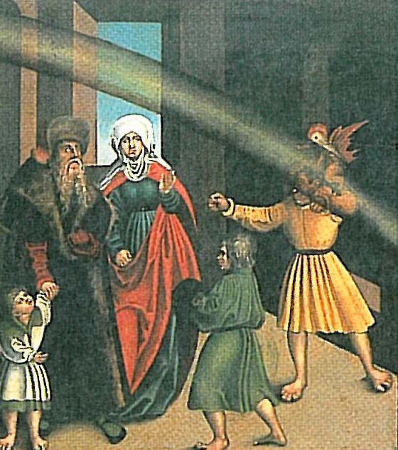 Dziesięć Przykazań Szczegółowy opis czwartego przykazania autorstwa Lucas Cranach the Elder