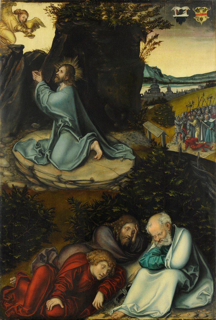Ogród Getsemani / Chrystus na Górze Oliwnej autorstwa Lucas Cranach the Elder