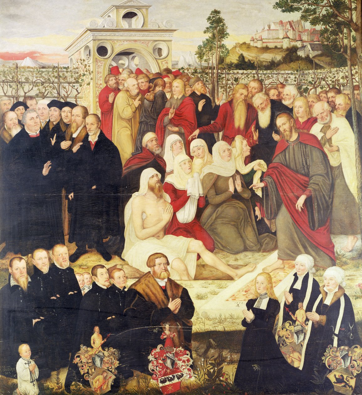 Grupa reformatorów przy cudzie (zob. też 308463) autorstwa Lucas Cranach the Younger