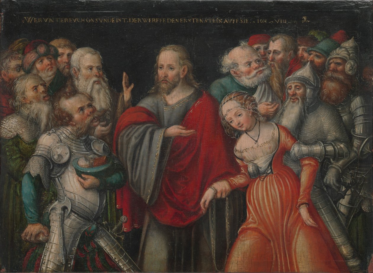 Chrystus i cudzołożnica autorstwa Lucas Cranach the Younger and workshop