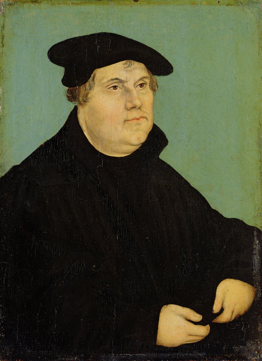 Portret Marcina Lutra (1483-1546) po 1532 autorstwa Lucas studio of Cranach