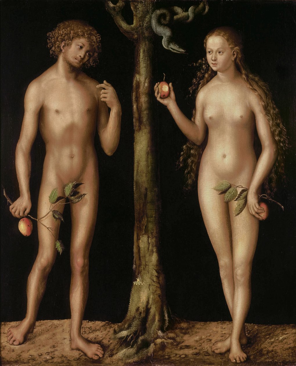 Adam i Ewa, 151315 olej na panelu autorstwa Lucas Cranach the Elder
