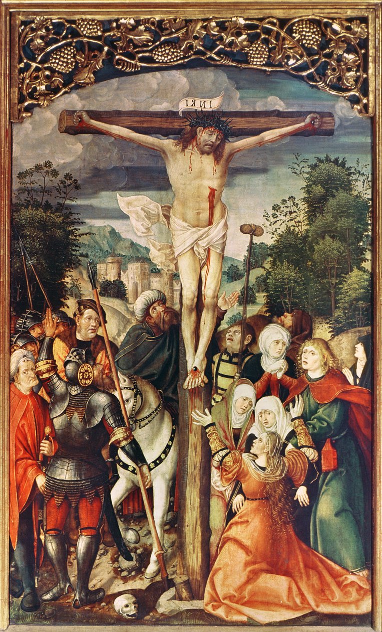 Ołtarz przedstawiający Życie Chrystusa, fragment Ukrzyżowania, 1508-17 autorstwa Lucas Cranach the Elder